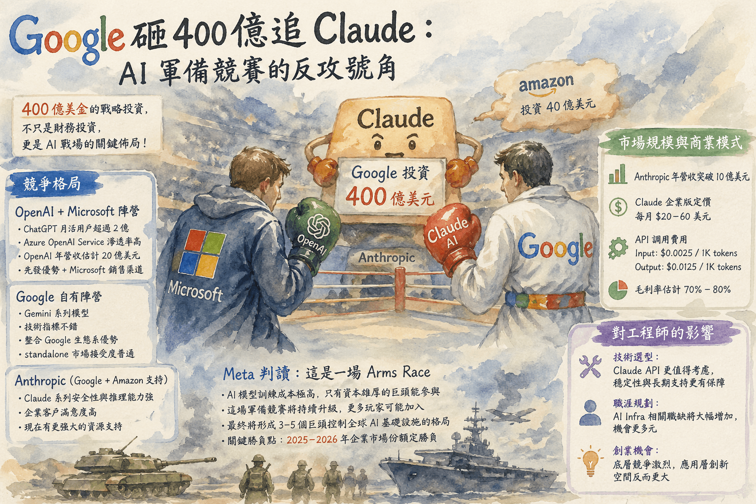 Google 砸 400 億投資 Anthropic 的真實盤算 — AI 大廠投資戰背後的商業邏輯