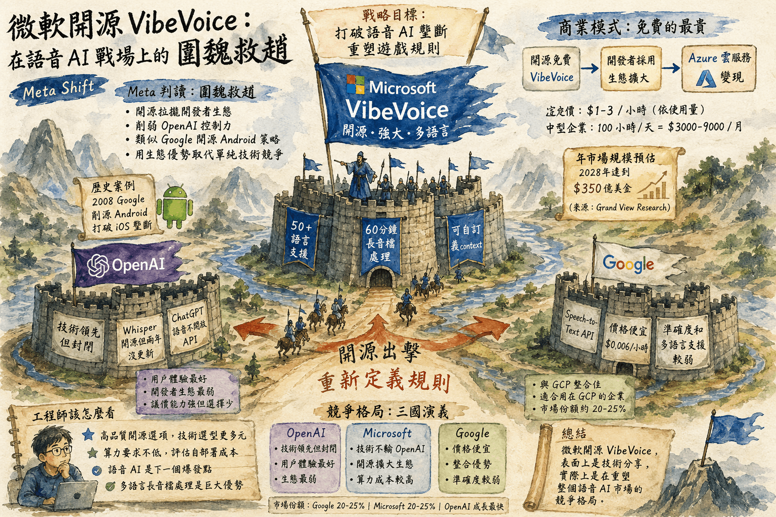 微軟開源 VibeVoice 的算盤 — 用開源打語音 AI 這場仗