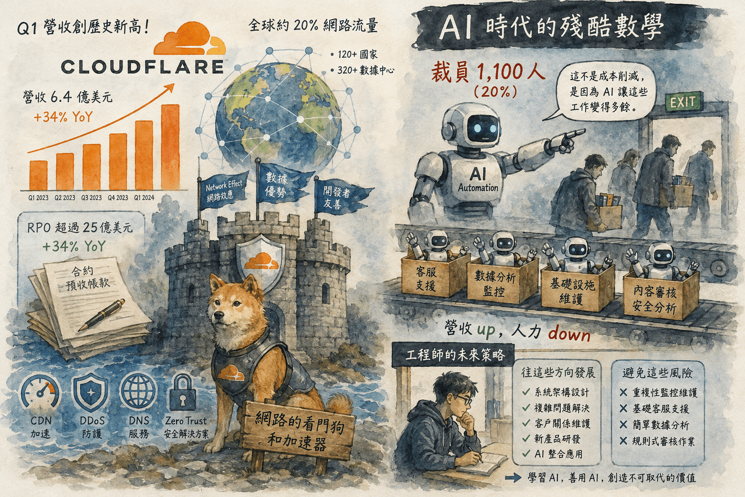 AI 取代工作的現實來了 — Cloudflare 砍 1100 人但營收創新高