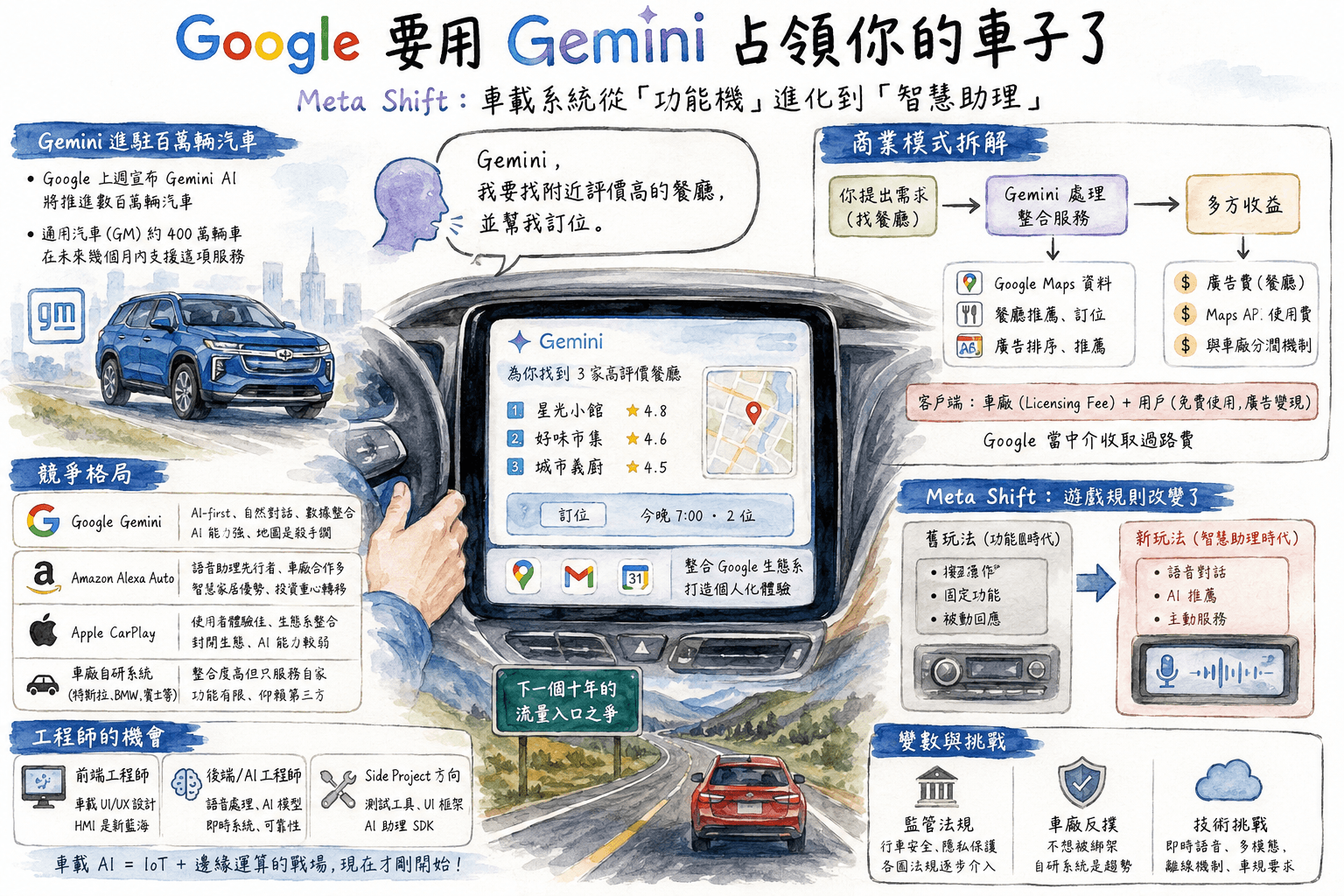 Google Gemini 攻進汽車市場 — AI 助理的下個戰場在車上