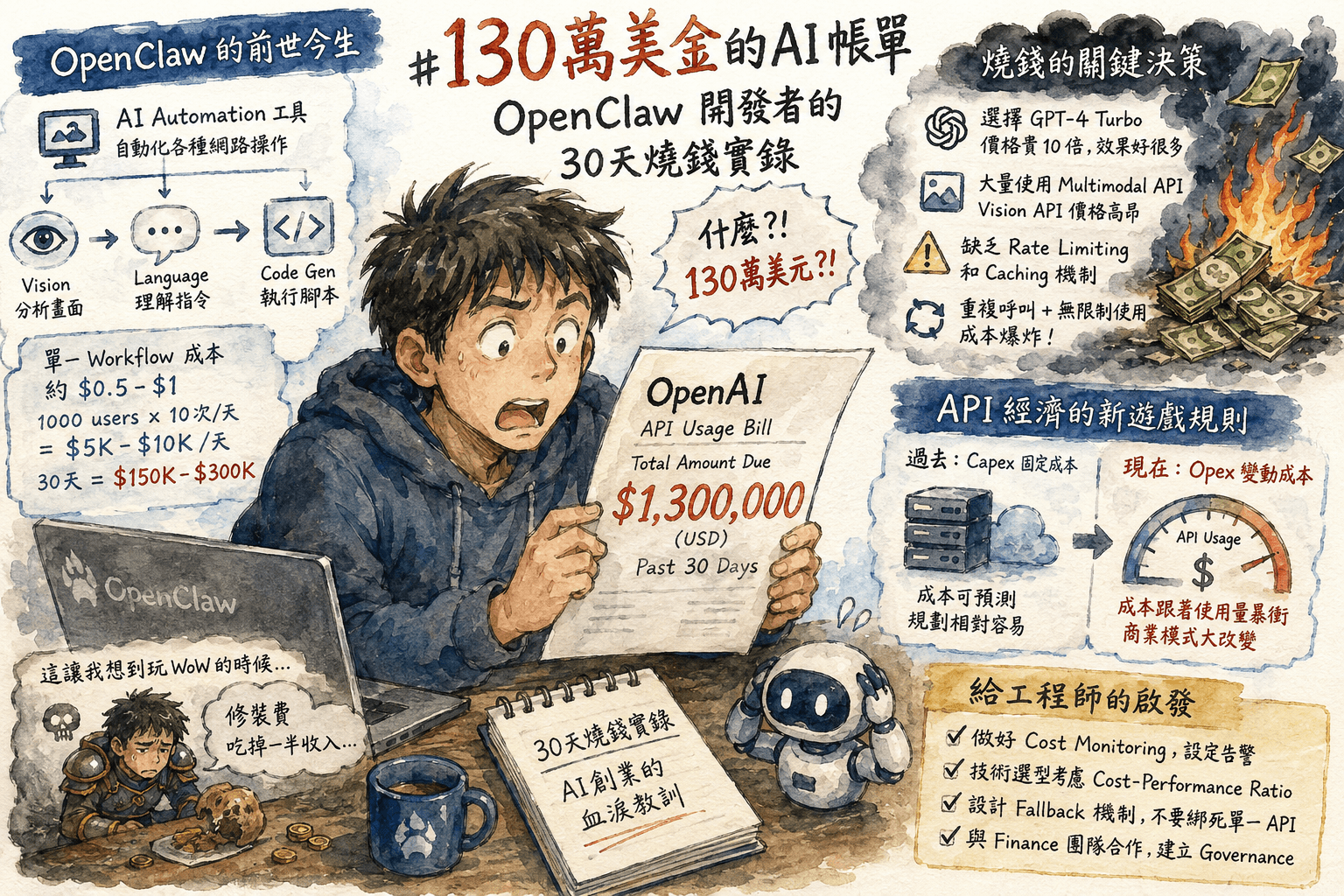 一個月燒掉 130 萬美金 — OpenAI API 成本失控的教訓