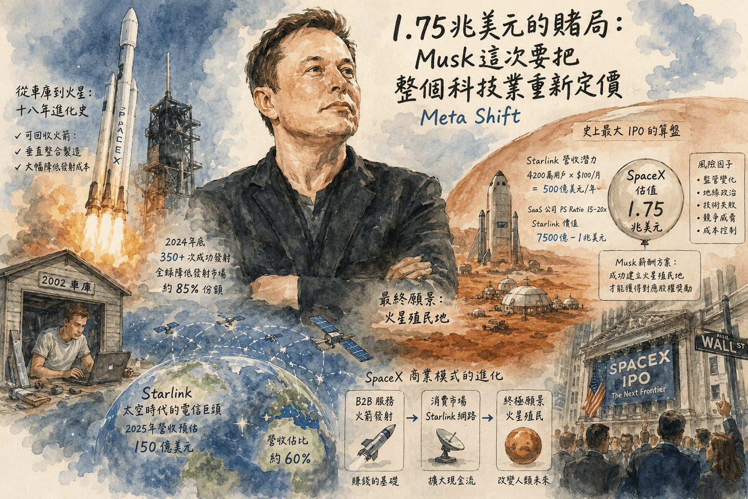 Musk 的 1.75 兆美元豪賭 — 史上最大 IPO 背後的瘋狂與理性