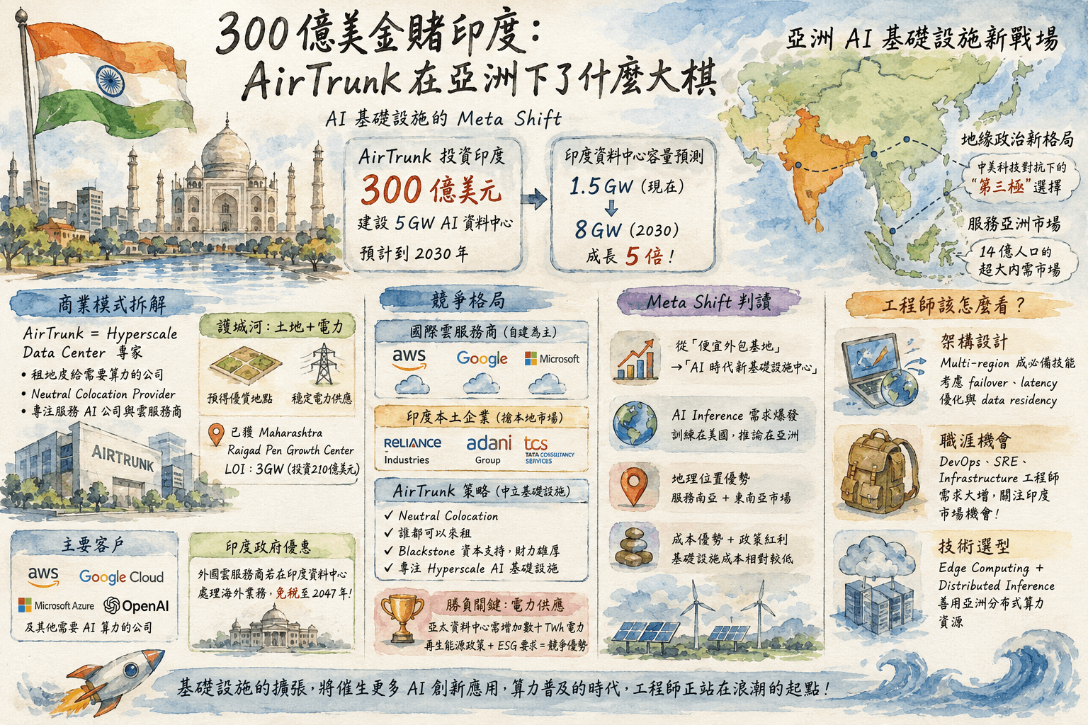 300 億美金砸印度 — AirTrunk 為什麼把 AI 基礎設施的未來押在南亞