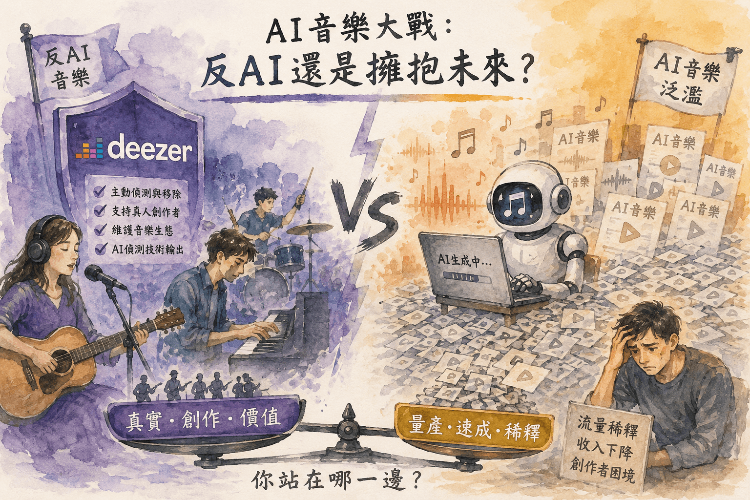 Deezer 推出 AI 音樂偵測器 — 音樂平台開始劃清界線了