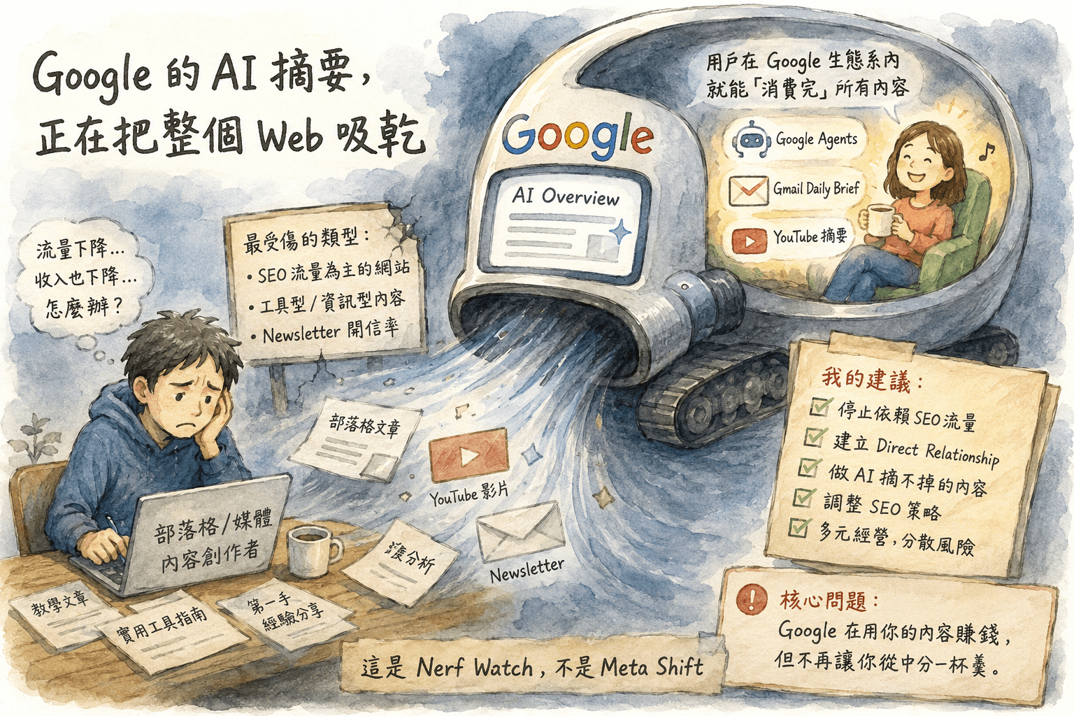Google AI 把網頁內容摘要掉了 — 寫文章還有意義嗎