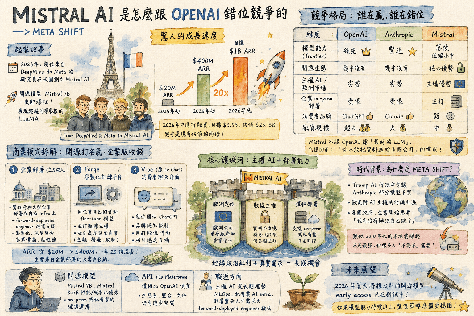 Mistral AI 怎麼跟 OpenAI 搶生意 — 開源模型的商業邏輯