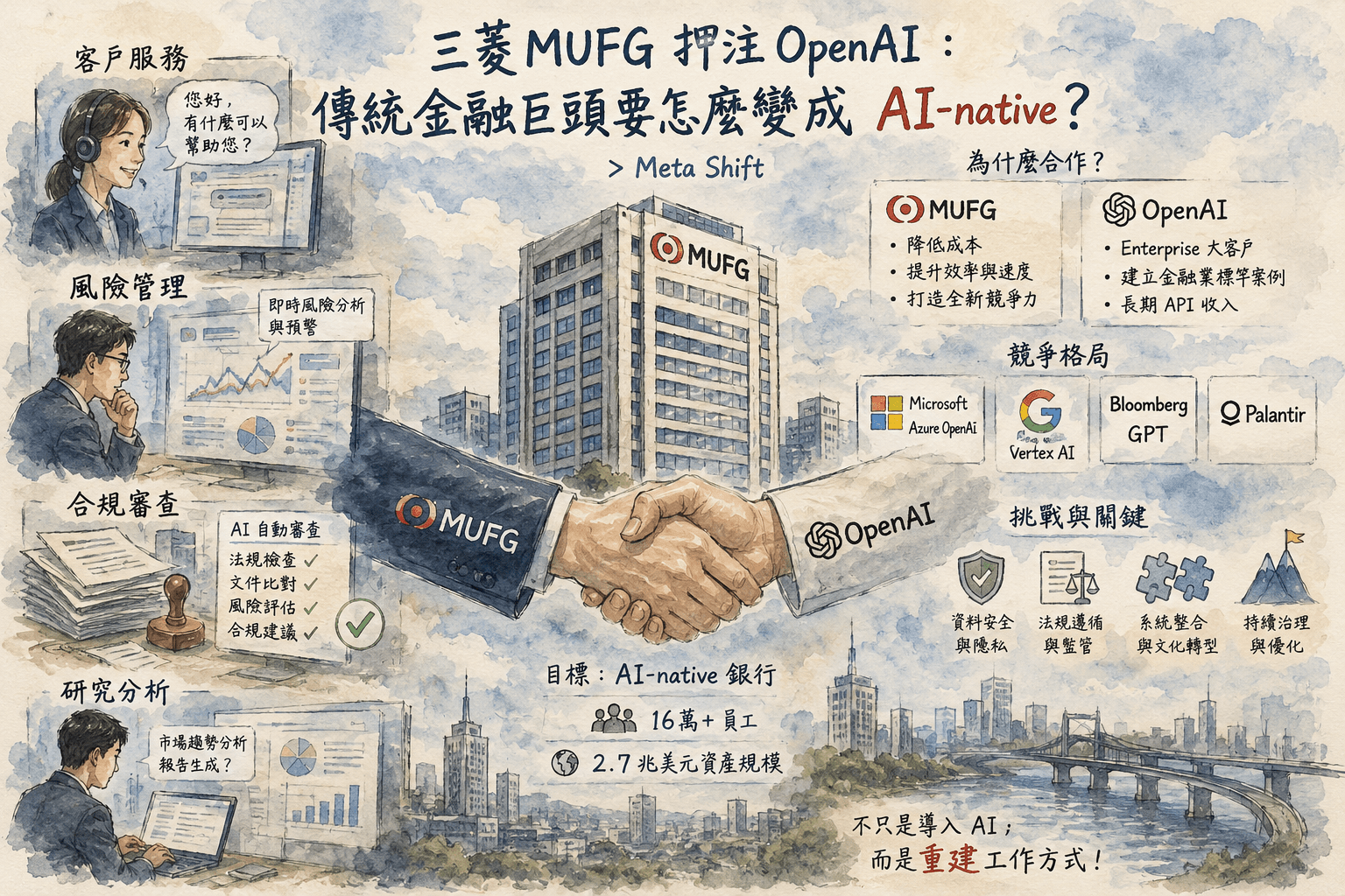 全球最大銀行之一要變成 AI-native — MUFG 和 OpenAI 的合作在賭什麼?