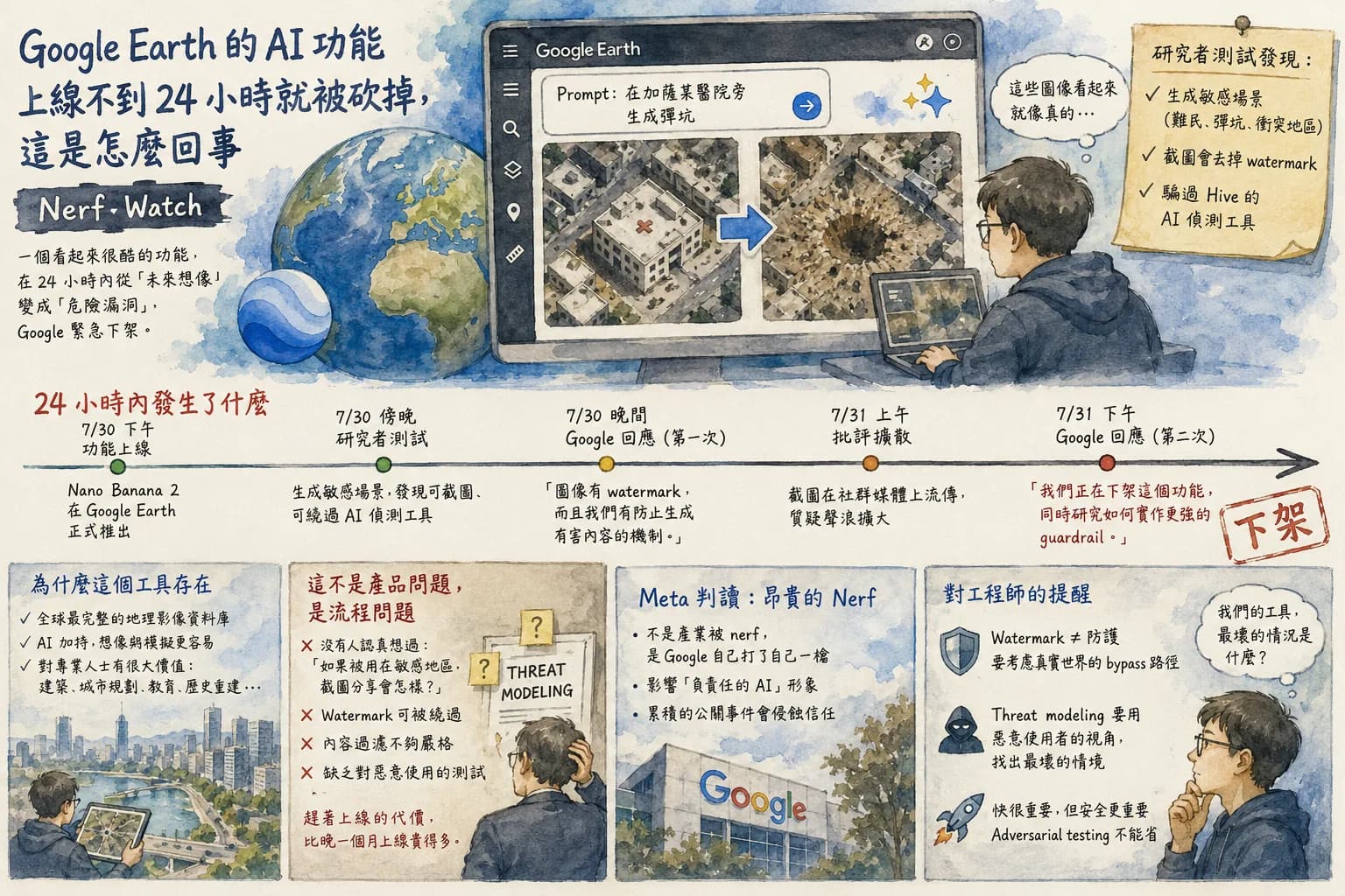 Google Earth 的 AI 工具撐了不到一天就被砍 — 大公司發 AI 功能到底有沒有在想清楚